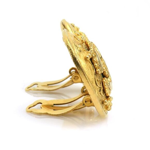 CHANEL Gold Logo Earrings - Picture 3 of 5